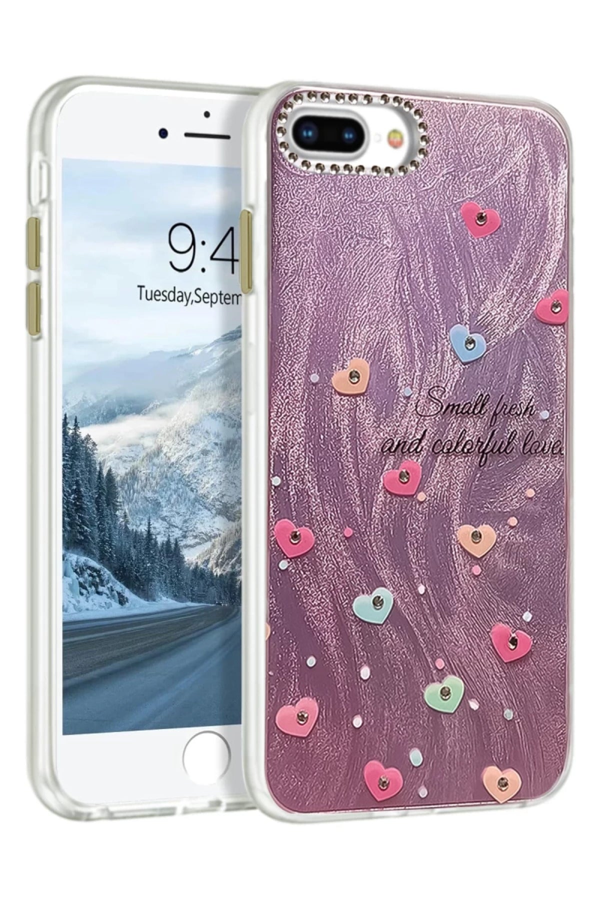 Apple iPhone 7 Plus Uyumlu Kılıf Blade Aynalı Desenli Kapak - Desen 8