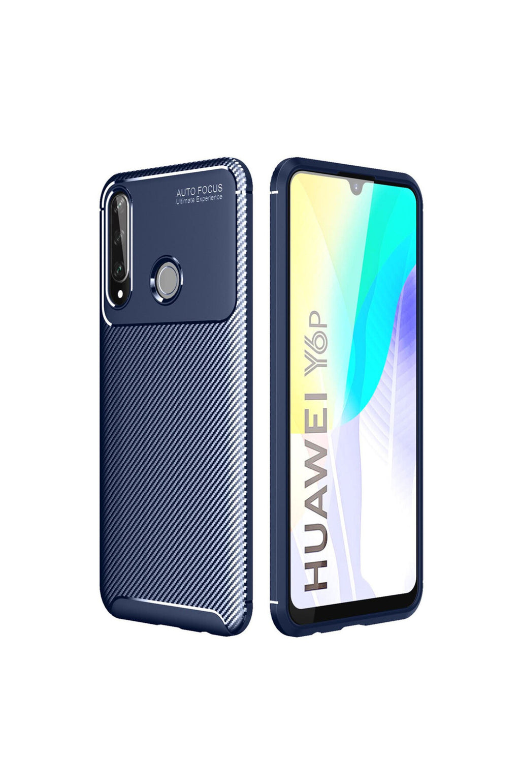 Huawei Y6P Uyumlu Kılıf Auto Focus Karbon Kapak - Lacivert