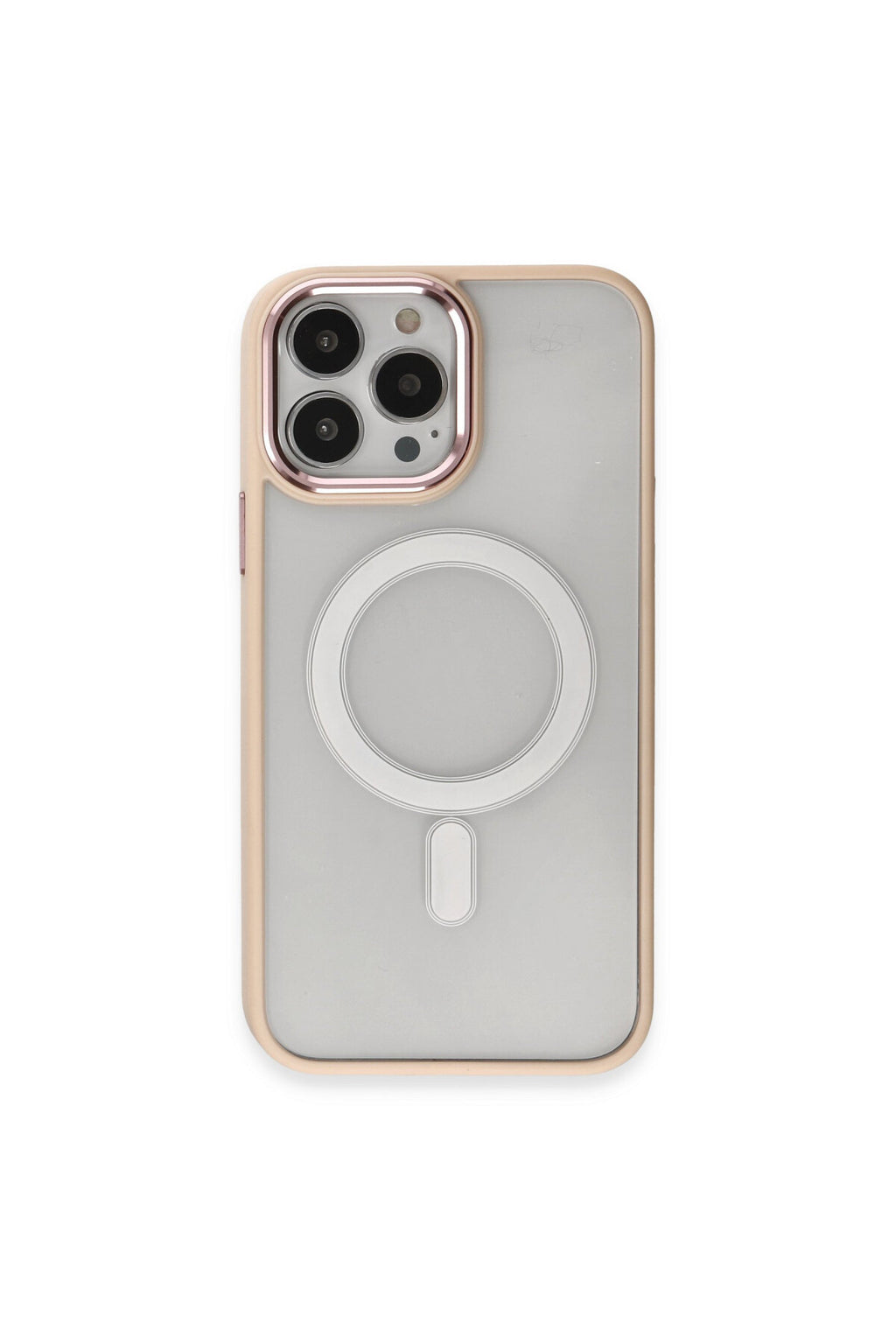 Apple iPhone 15 Pro Max Uyumlu Kılıf Room Magneticsafe Silikon - Pudra
