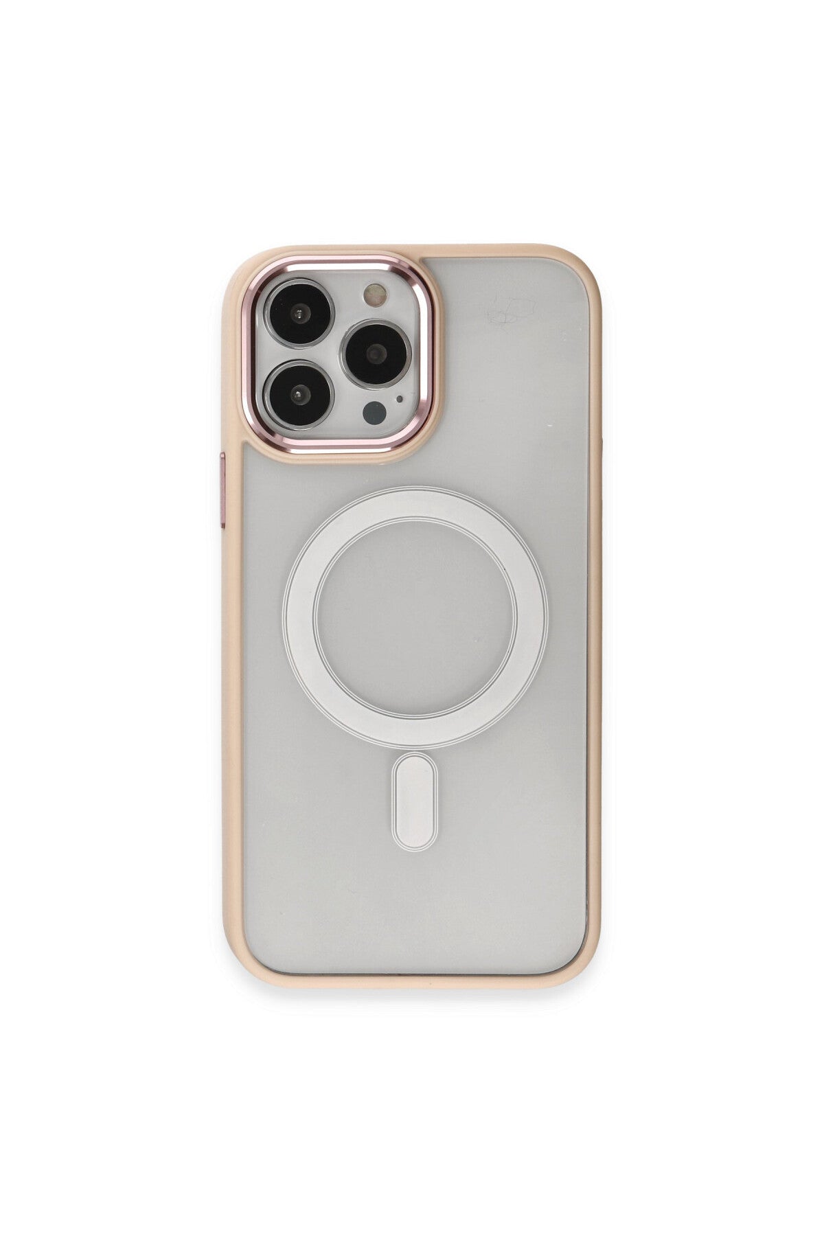 Apple iPhone 15 Pro Max Uyumlu Kılıf Room Magneticsafe Silikon - Pudra