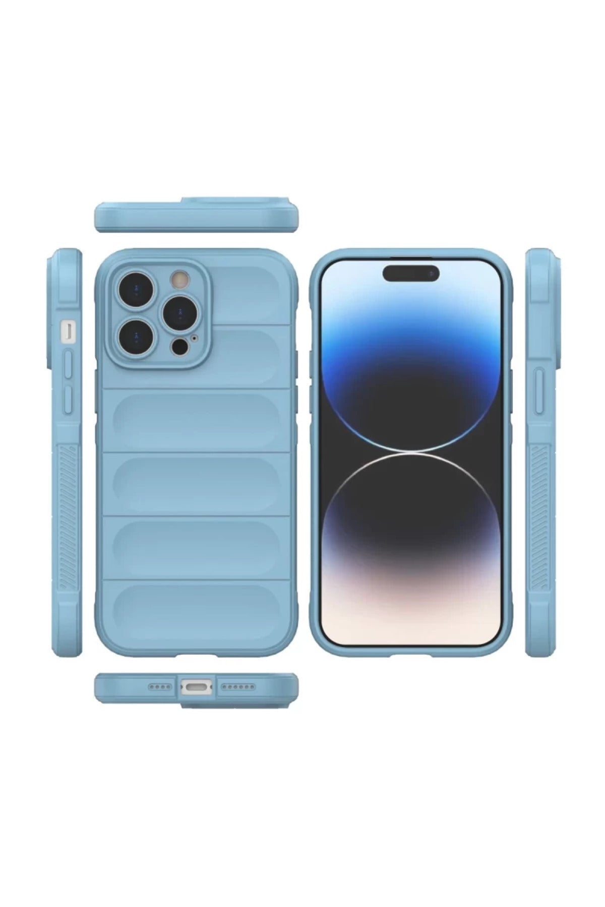 Apple iPhone 15 Pro Uyumlu Kılıf Optimum Silikon - Sky Blue