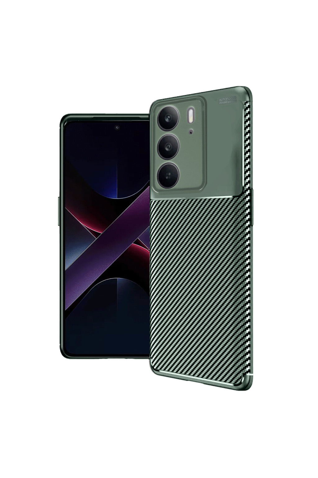 Realme C75 4G Uyumlu Auto Focus Karbon Kapak - Koyu Yeşil