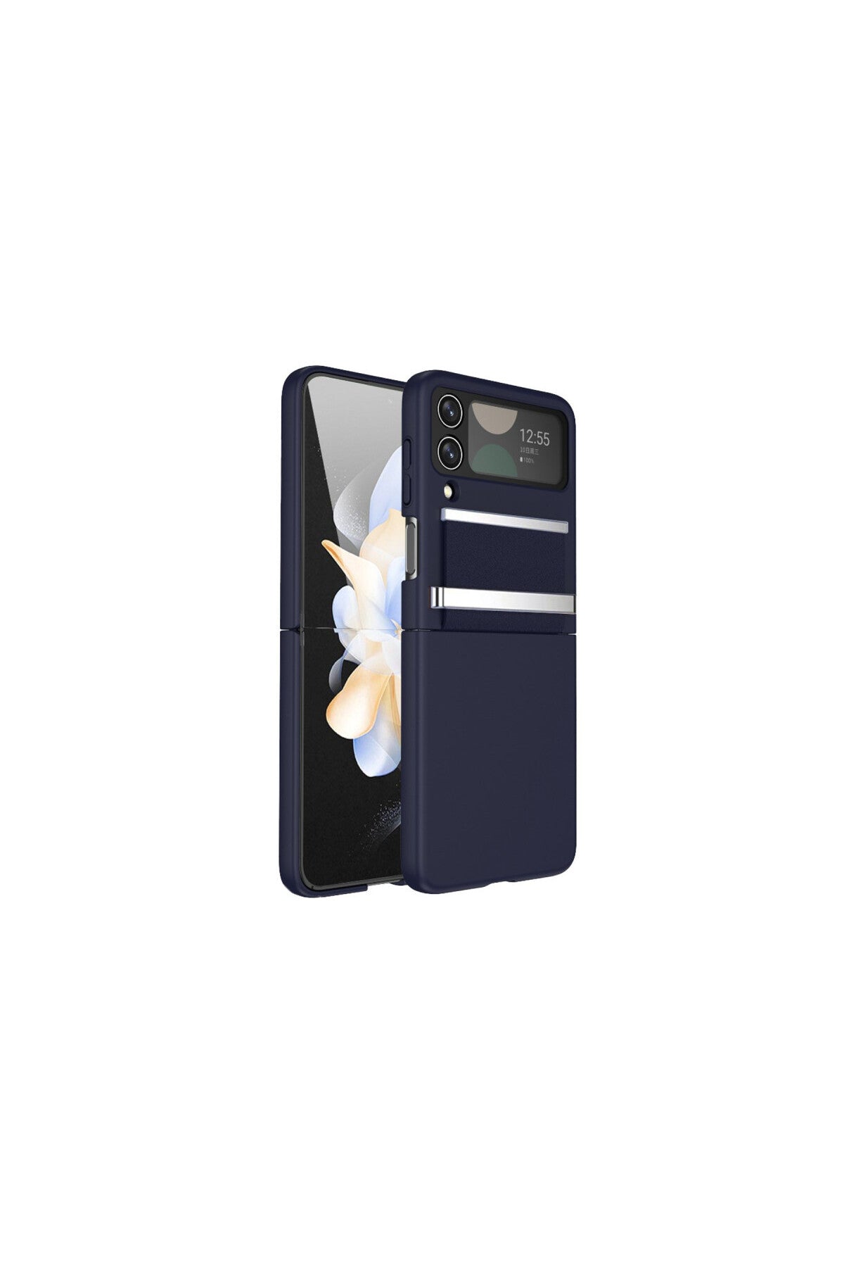 Samsung Galaxy Z Flip 4 Kılıf Belt Flip Kapak - Lacivert