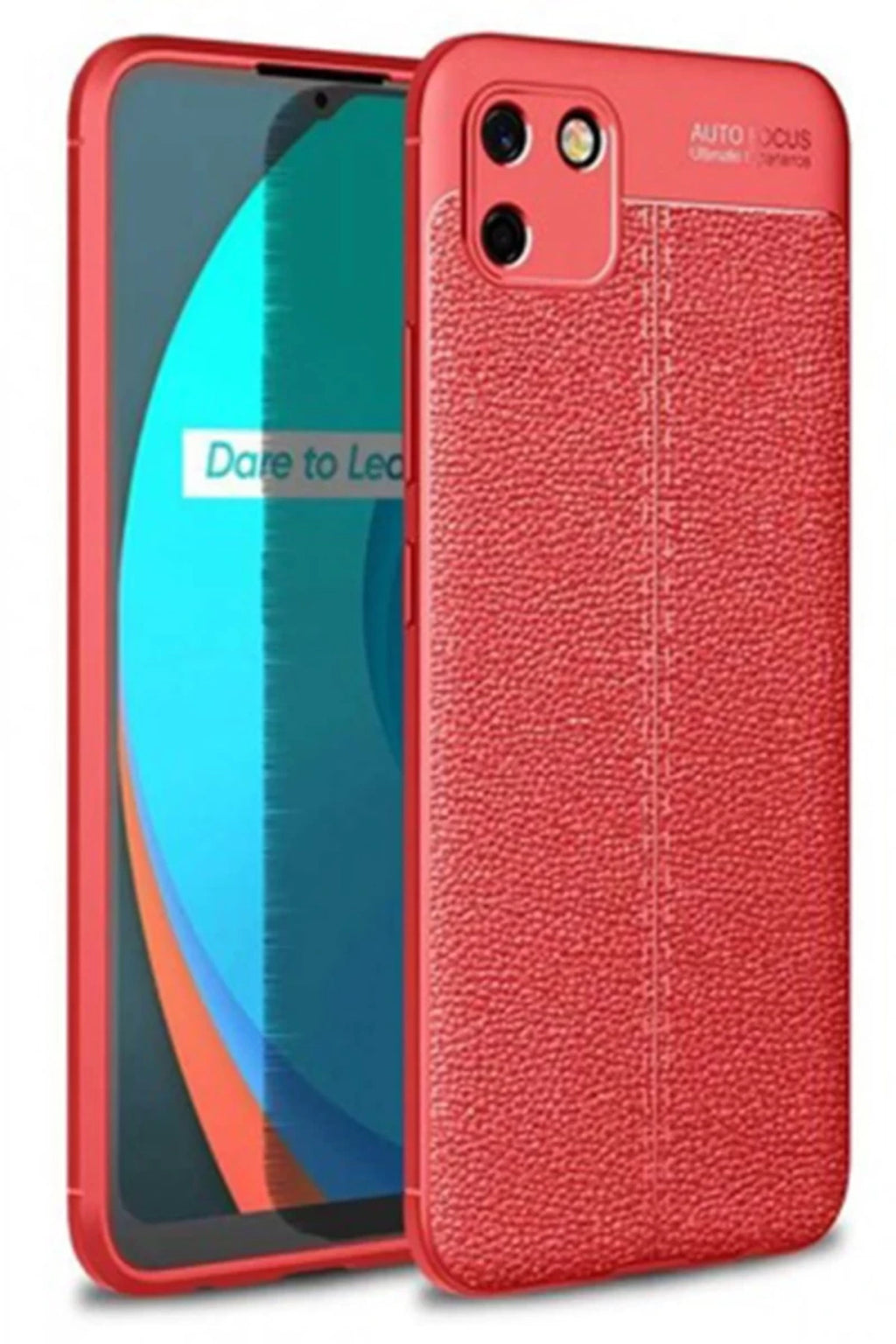 Realme C11 Uyumlu Kılıf Auto Focus Kapak - Kırmızı