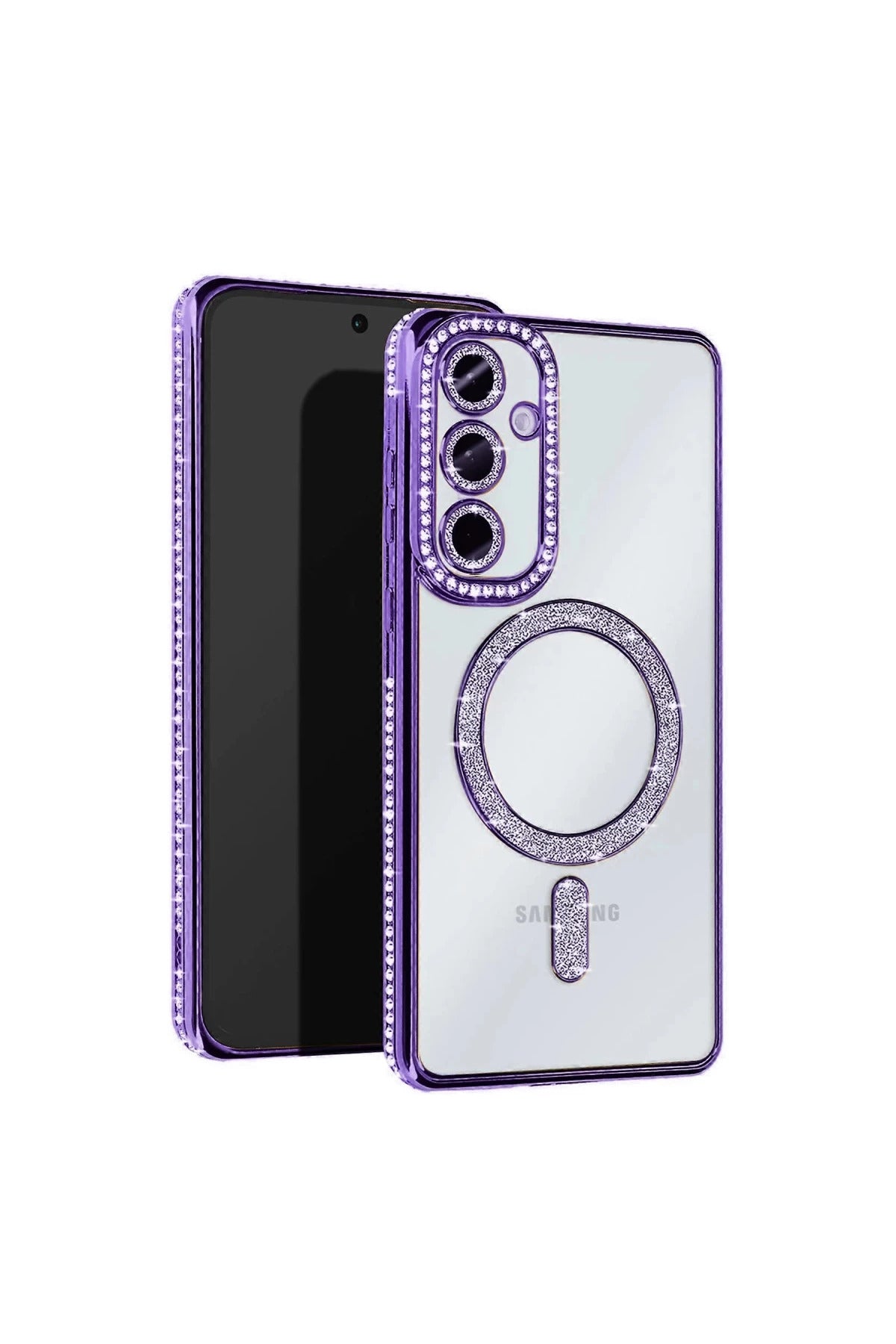 Samsung Galaxy S25 Uyumlu Edge Joke Simli Magneticsafe Kılıf - Derin Mor