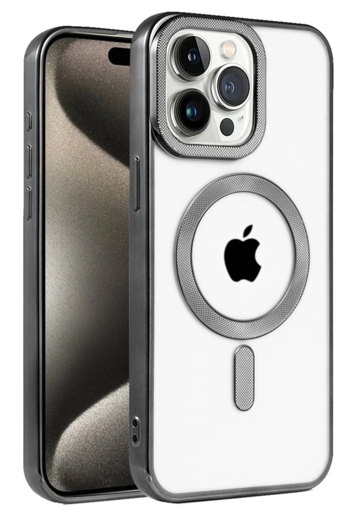 Apple iPhone 14 Pro Max Uyumlu Kılıf Kronos Magsafe Kapak - Siyah