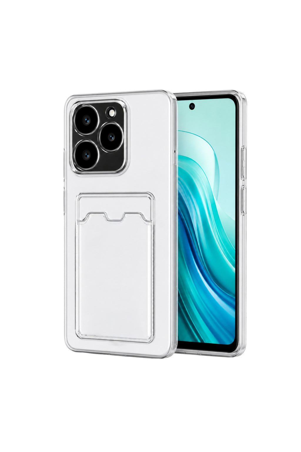 Realme C61 Uyumlu Kılıf Kart Şeffaf Silikon - Şeffaf