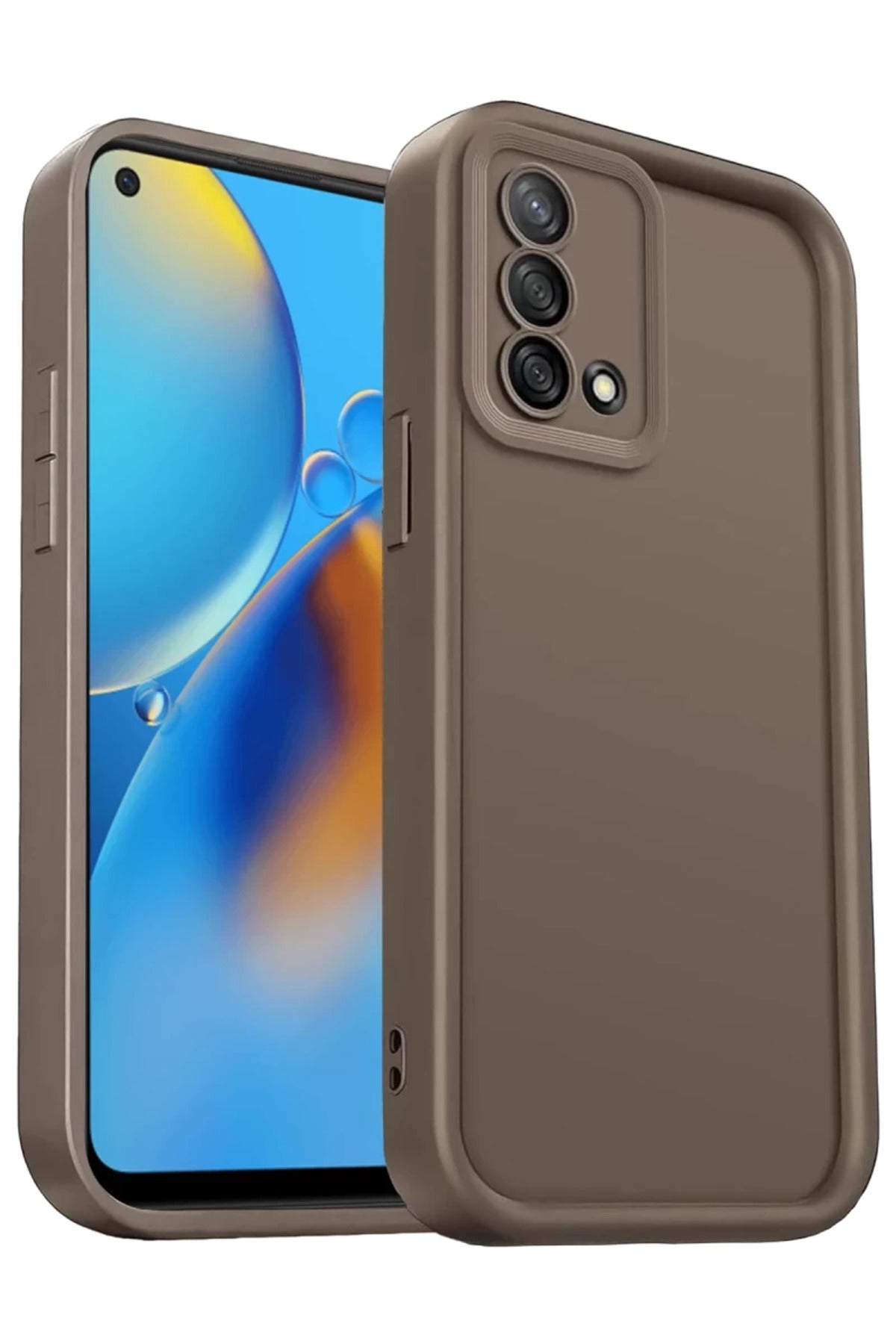 Oppo A74 4G Uyumlu Kılıf Viera Silikon - Kahverengi
