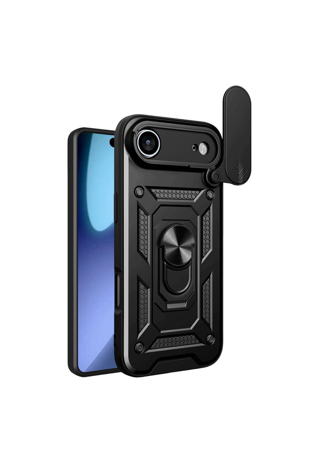 Apple iPhone 17 Air Uyumlu Pars Lens Yüzüklü Silikon - Siyah