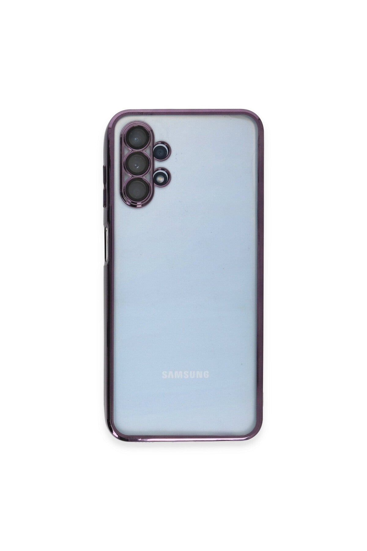 Samsung Galaxy A13 4G Uyumlu Kılıf Lensli Silikon - Mor