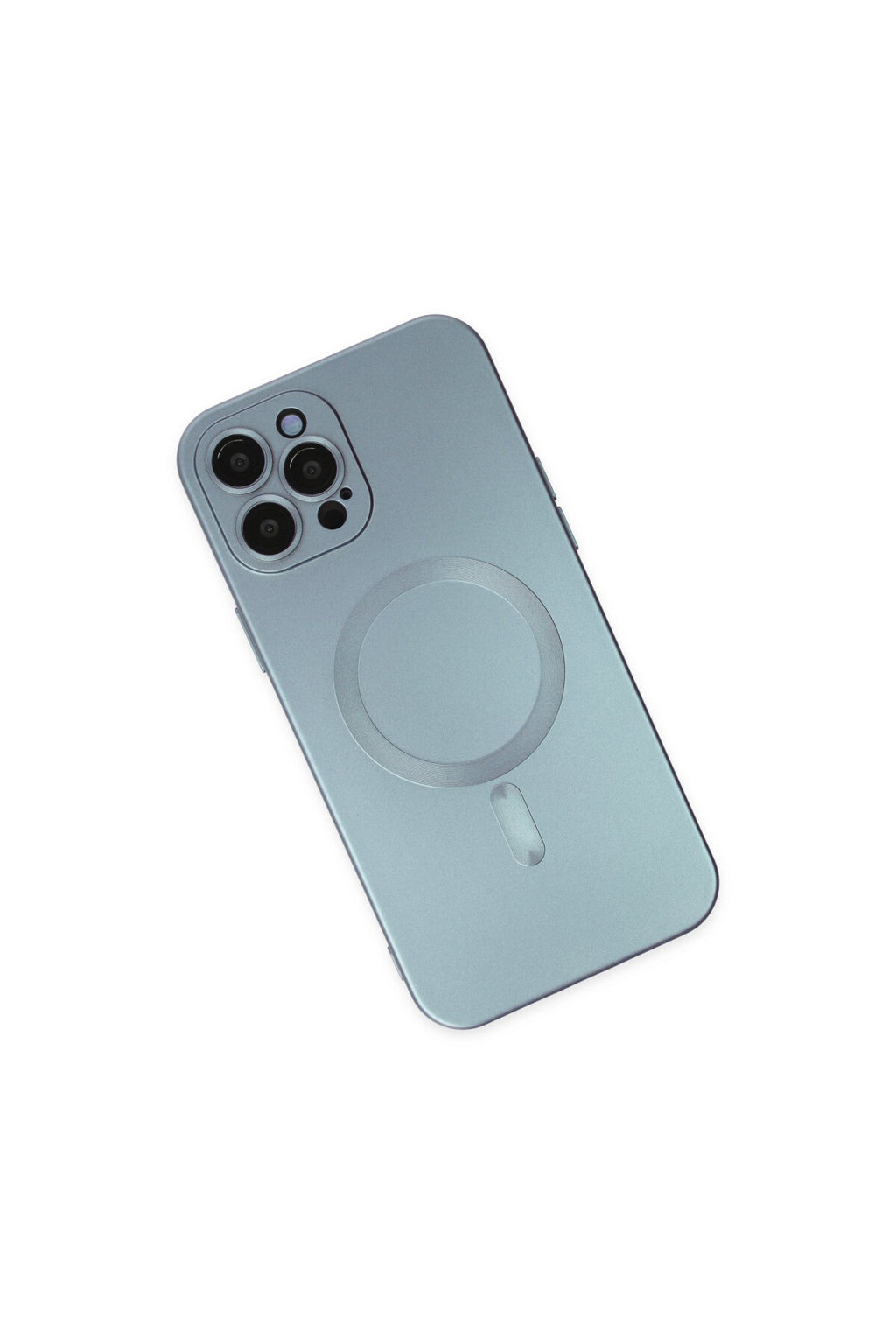 Apple iPhone 12 Pro Max Uyumlu Kılıf Moshi Lens Magneticsafe Silikon - Sierra Blue