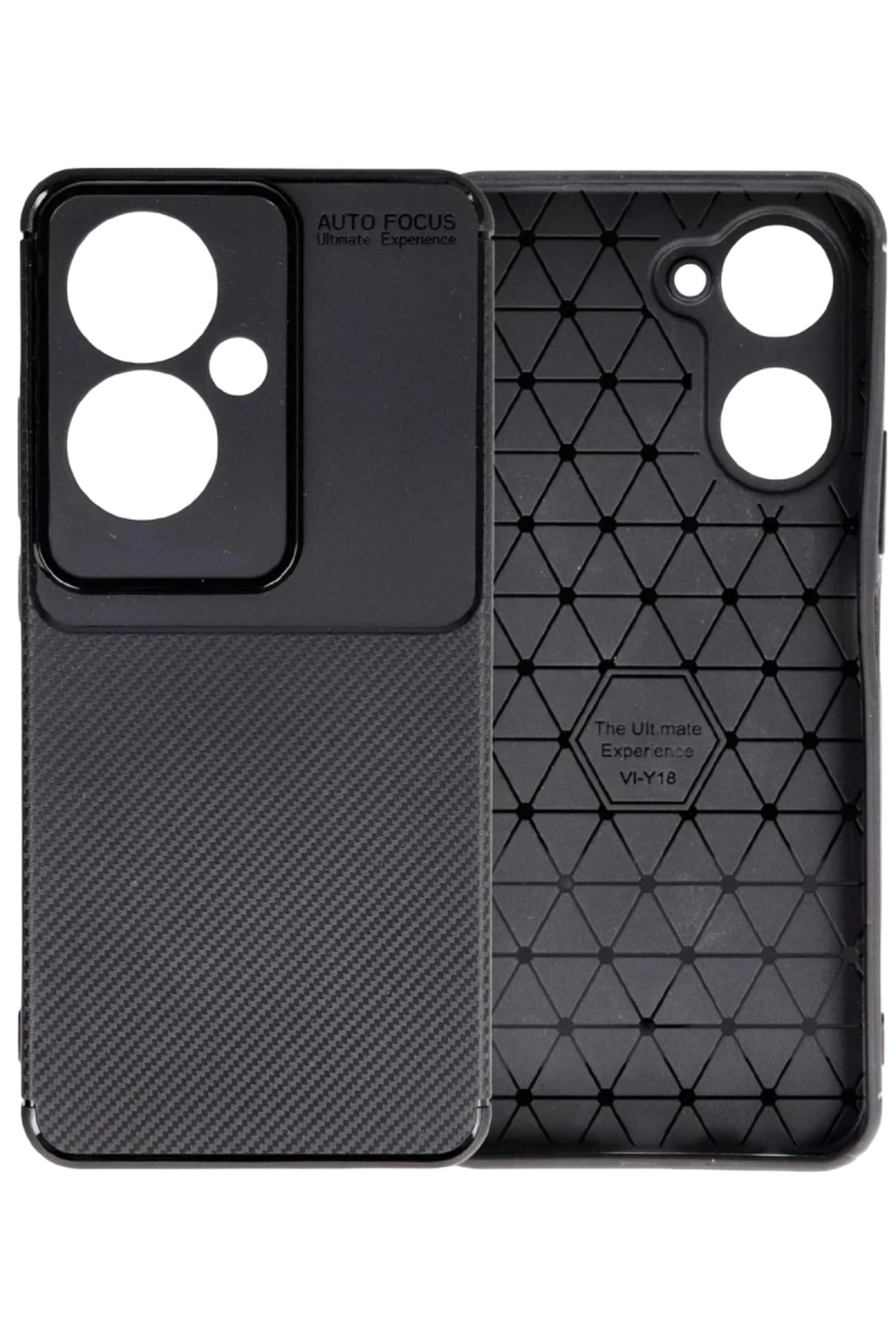 Oppo Reno 11F Uyumlu Kılıf Auto Focus Karbon Kapak - Siyah