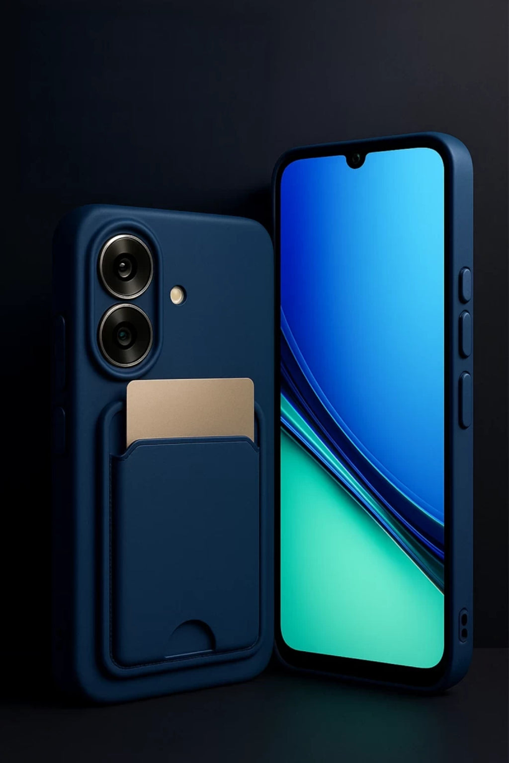Realme Note 60 Uyumlu Kelvin Kartvizitli Silikon - Koyu Yeşil