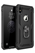 Apple iPhone XS Max Uyumlu Kılıf Sofya Yüzüklü Silikon Kapak - Siyah