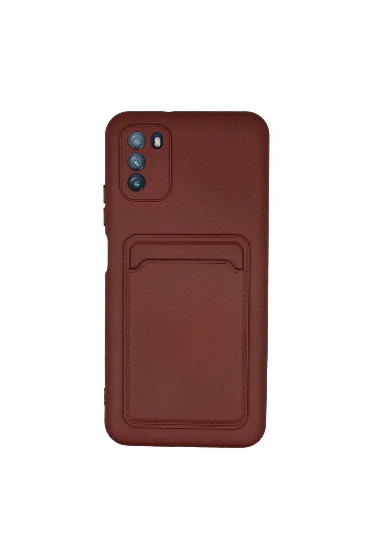 Xiaomi Pocophone M3 Kılıf Kelvin Kartvizitli Silikon - Bordo