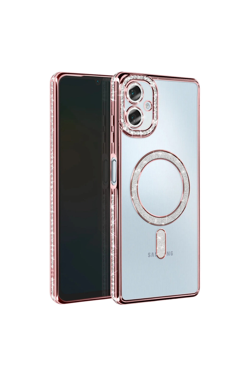 Samsung Galaxy A06 Uyumlu Joke Simli Magneticsafe Kılıf - Pembe