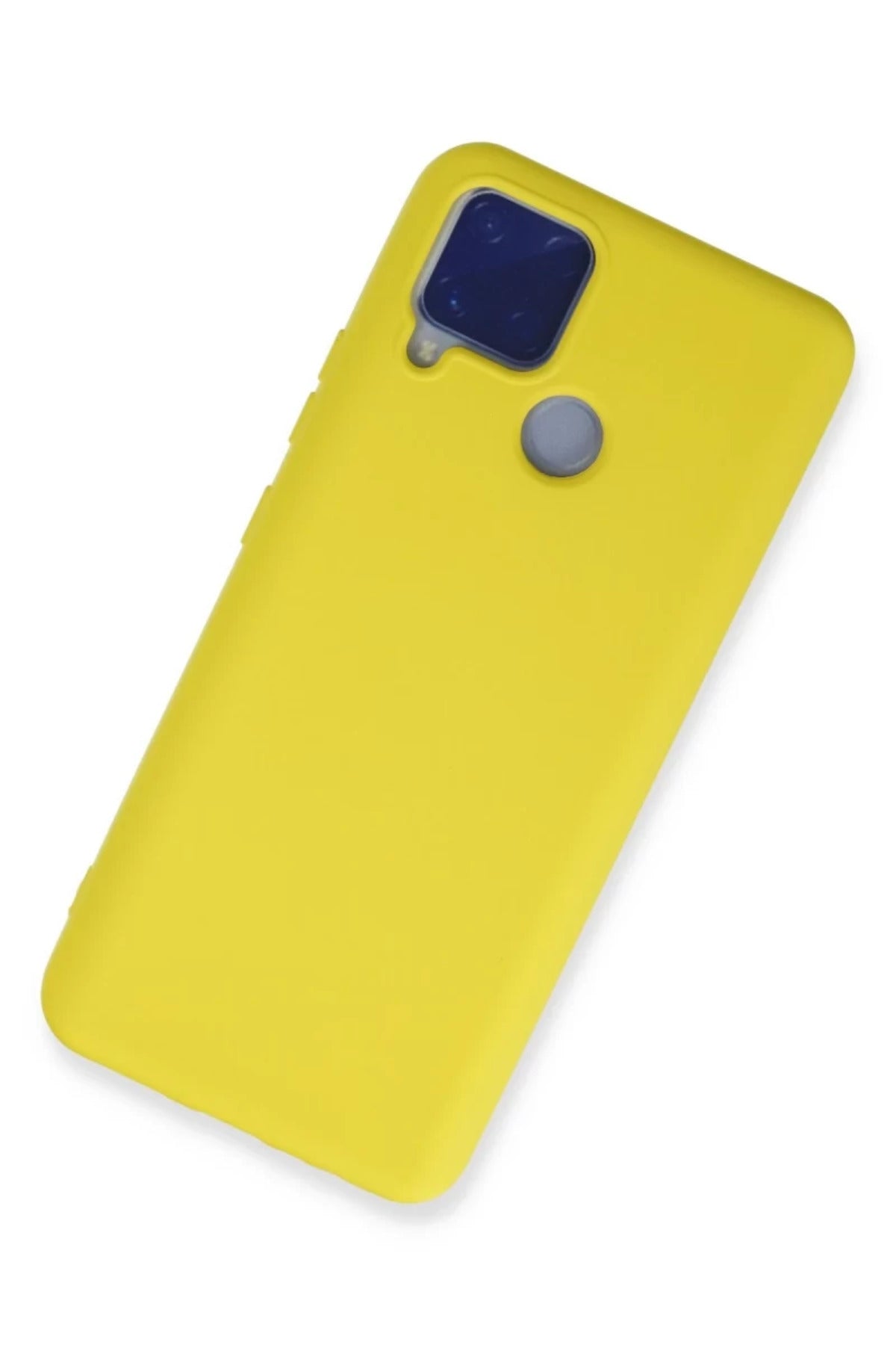 Realme C15 Uyumlu Kılıf Nano içi Kadife Silikon - Sarı
