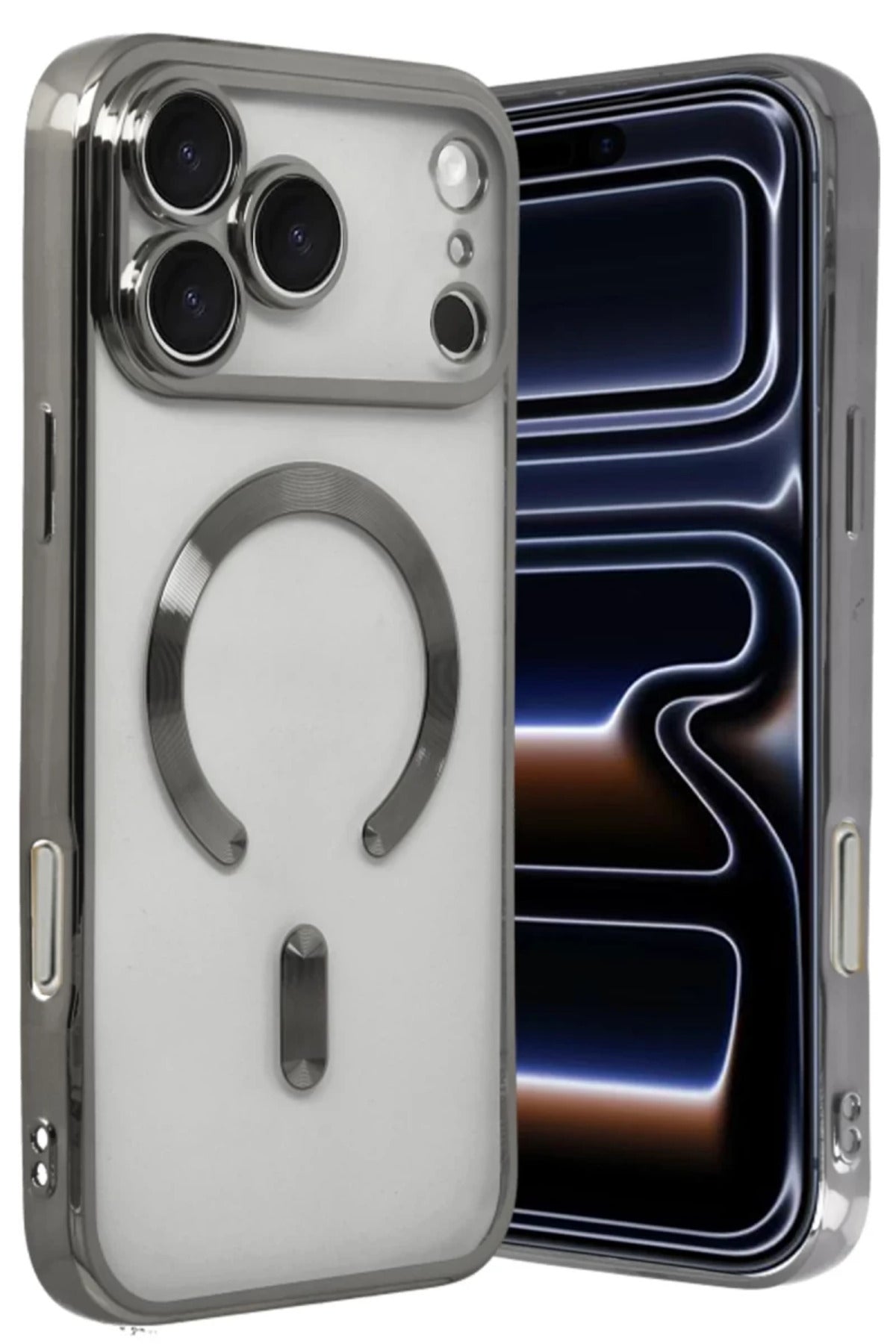 Apple iPhone 17 Pro Uyumlu Kross Magneticsafe Kapak - Titan Gri