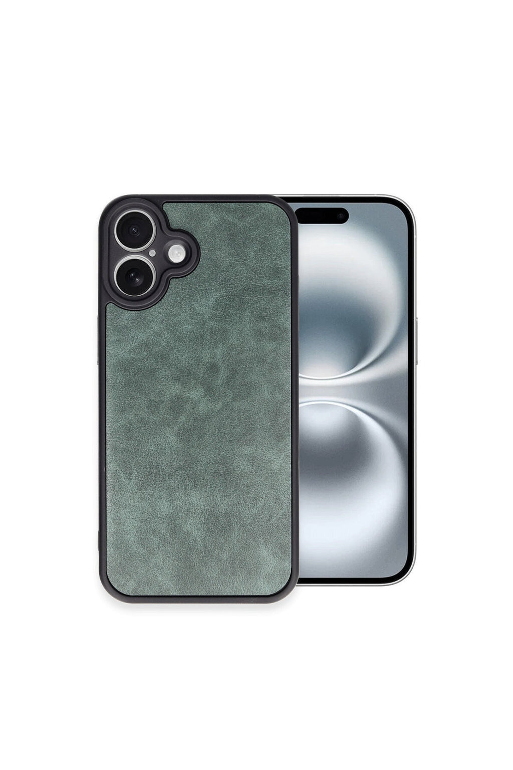 Apple iPhone 16 Plus Uyumlu Kılıf Aras Deri Kapak - Koyu Yeşil