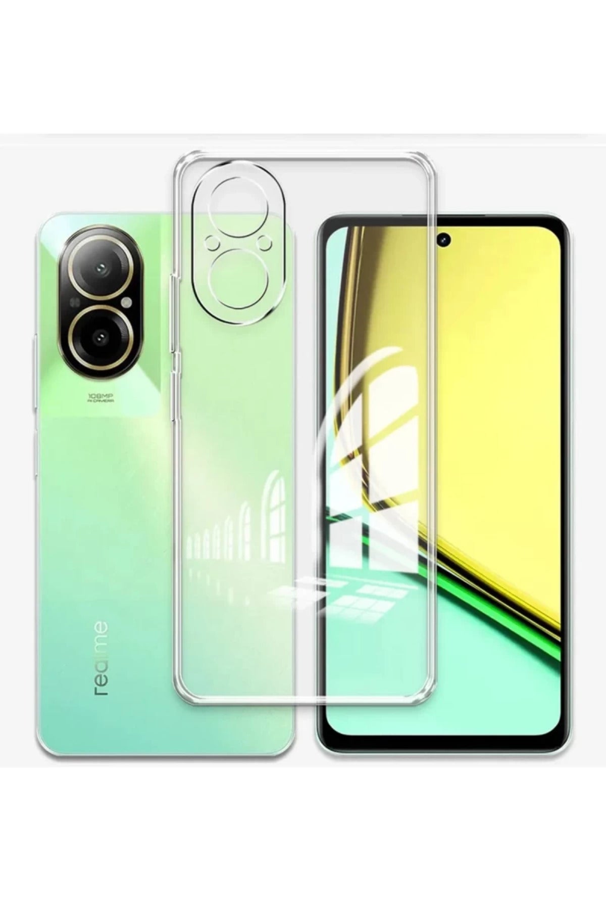 Realme 12 Lite Uyumlu Kılıf Lüx Şeffaf Silikon